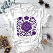 Retro Floral Crown Chakra T-Shirt Mockup White