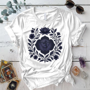 Retro Floral Third Eye Chakra T-Shirt Mockup White