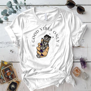 Sage Good Vibes Only T-Shirt Mockup White