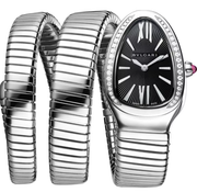 Bulgari Serpenti Tubogas 35cm Black Diamond Double Tour Watch