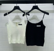 Miumiu 2026 Lace-Trimmed Knit Camisole Wool