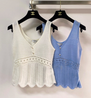 Chanel 2026 Openwork Knit Vest Polyamide Wool 366059