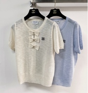 Chanel 2026 Bow Knit Short-sleeved Top Wool 364820