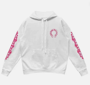 Chrome Hearts 2026 Horseshoe-Logo Graphic Hoodie White Pink Fabric