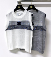Chanel 2026 Vest Shirt Grey White Tencel Wool 295272