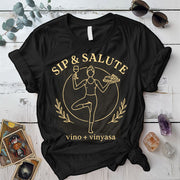 Sip and Salute T-Shirt Mockup black
