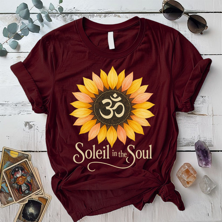 Soleil In The Soul T-Shirt Mockup Maroon