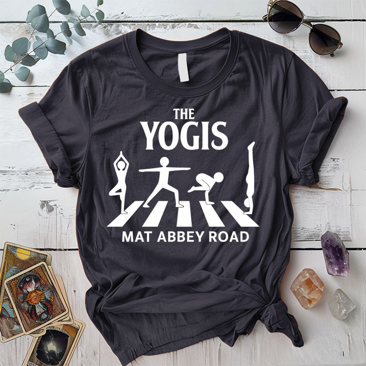 The Yogis Abbey Road T-Shirt Mockup dark-heather-grey