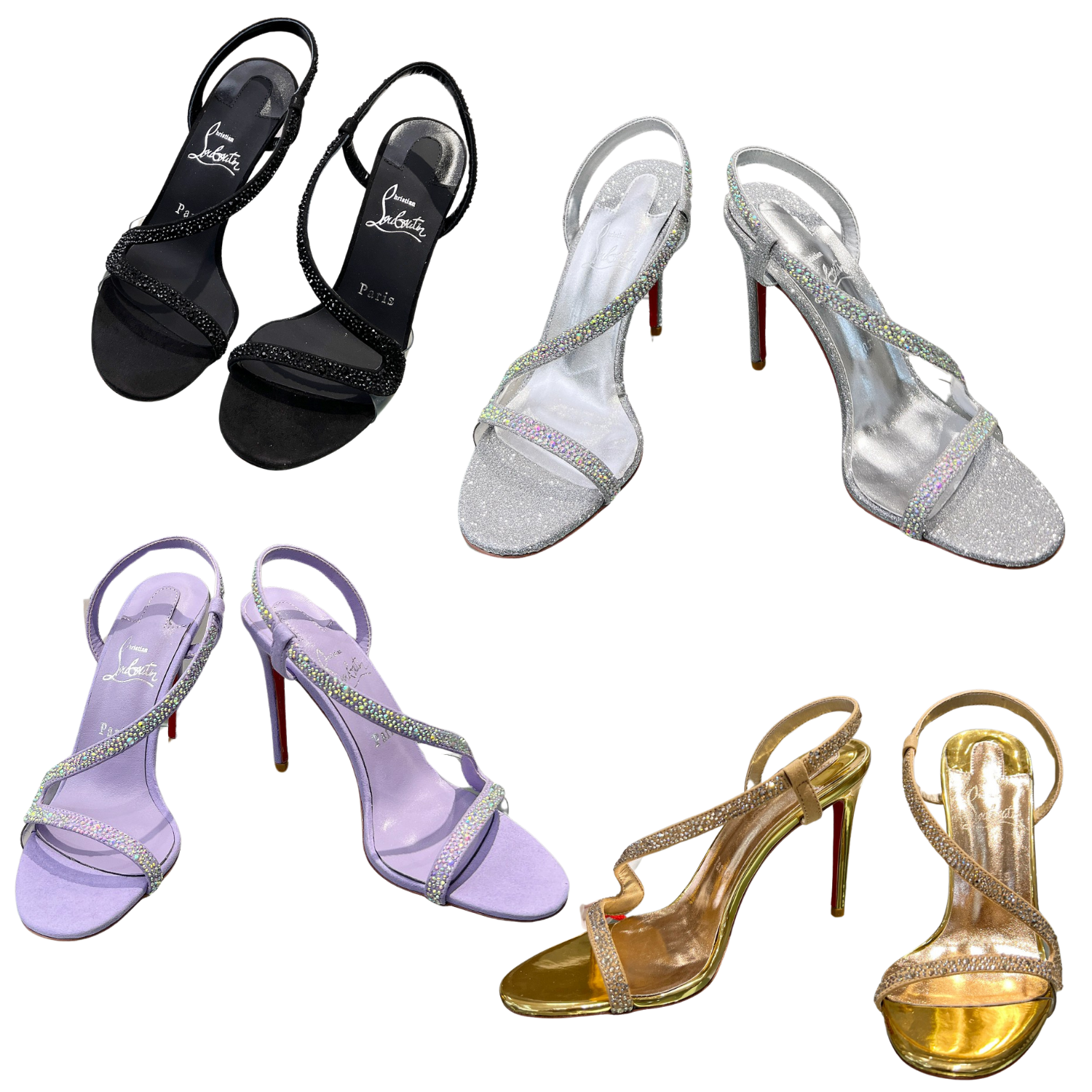 CL Rosalie Strass 105mm Sandals Sheepskin and Strass 251035