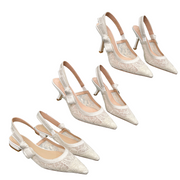 CD 25 Slingback Pump White Transparent Mesh