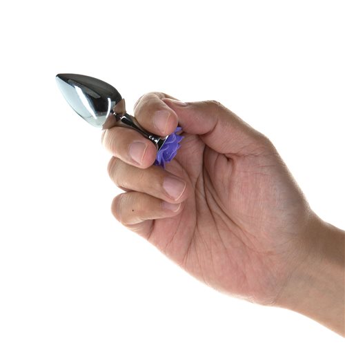 Lux Active Black Rose 3.5in Metal Butt Plug