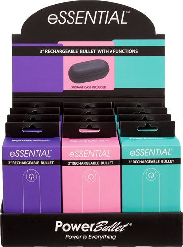 Power Bullet Essential 3.5in Rechargeable Bullet 12pc Display Default Title