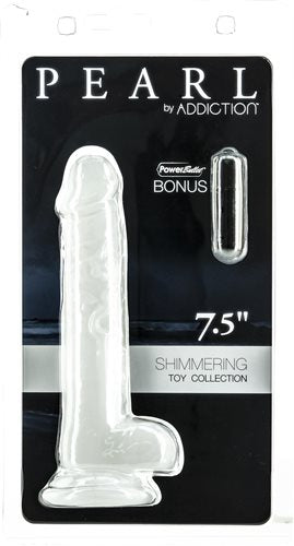 Addiction Pearl 7.5 Dong Pearl White Tpe W/ Bullet " Default Title