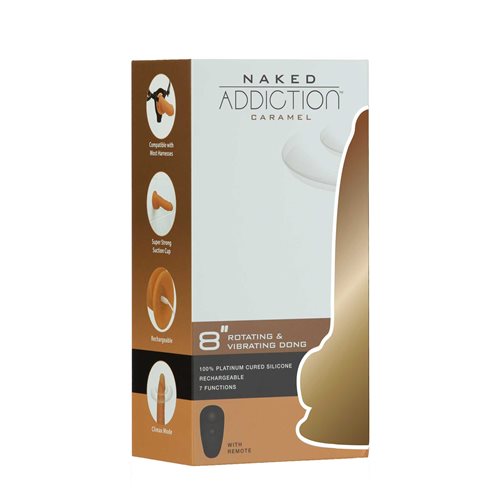 Naked Addiction 8in Rotating & Vibrating Dong Caramel Default Title