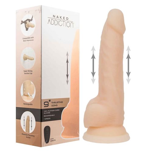 Naked Addiction 9in Thrusting Dong