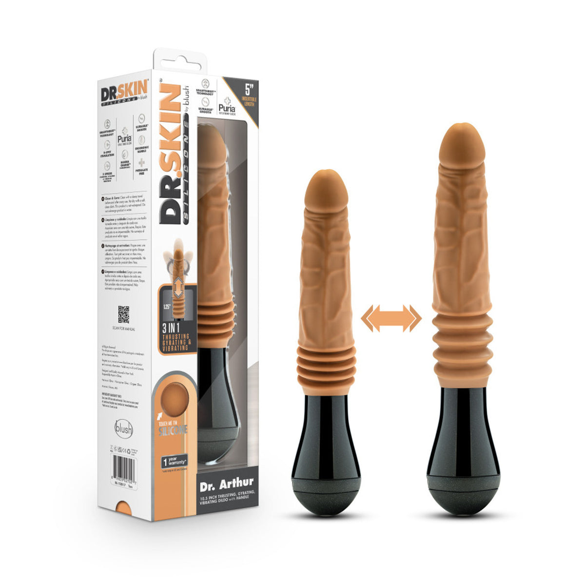 Dr Skin Dr. Arthur Thrusting Gyrating Vibrating Dildo Tan Default Title