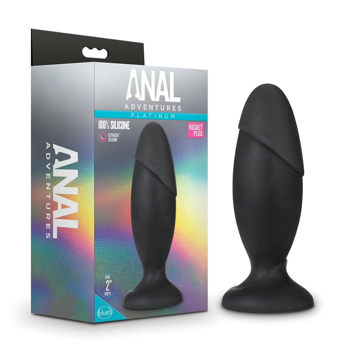 Anal Adventures Platinum Silicone Rocket Plug Black Default Title