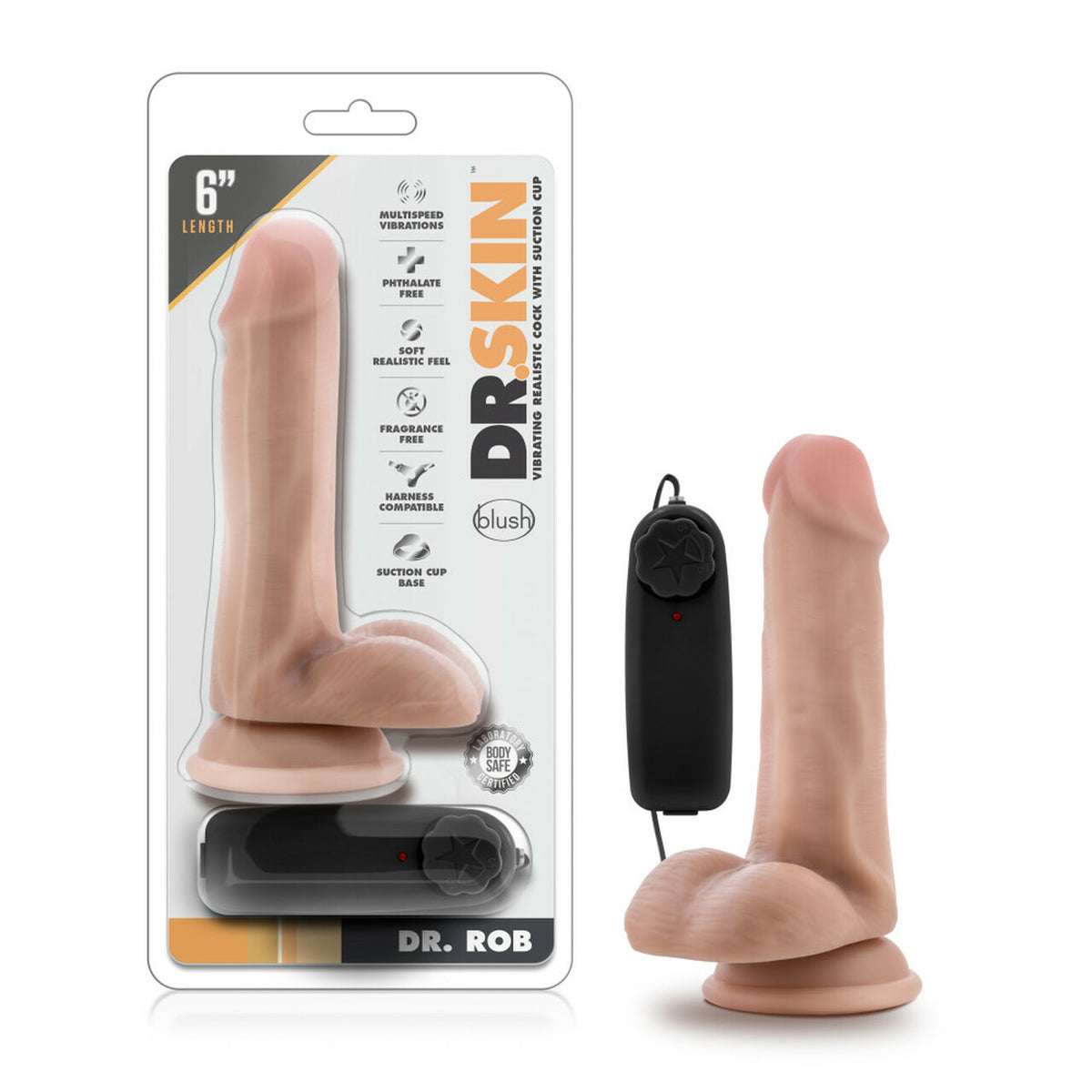 Dr Skin Dr. Rob 6in Cock Vanilla Vibrating Default Title