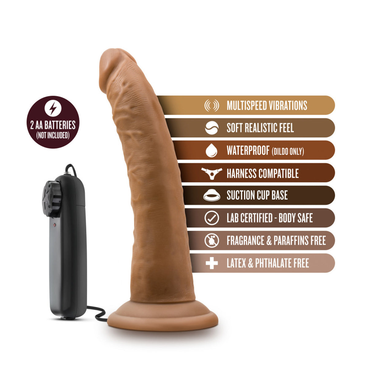 Dr. Skin Dr. Dave 7in Vibrating Cock W/ Suction Cup