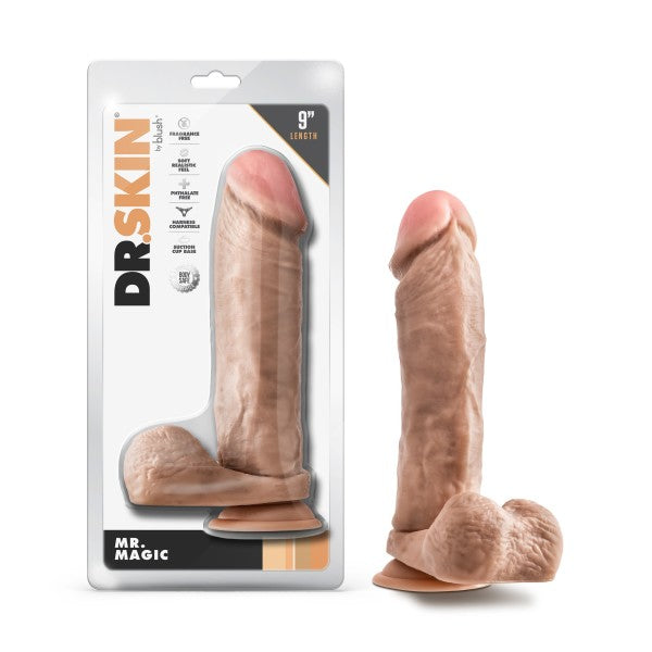 Dr. Skin Mr. Magic 9in Dildo W/ Balls Beige Default Title