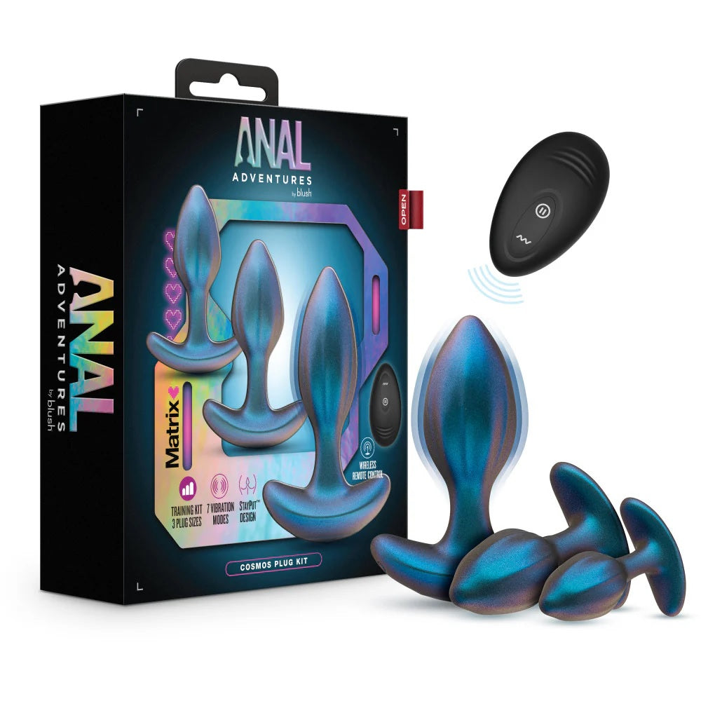 Anal Adventures Matrix Cosmos Plug Kit Lunar Blue Default Title