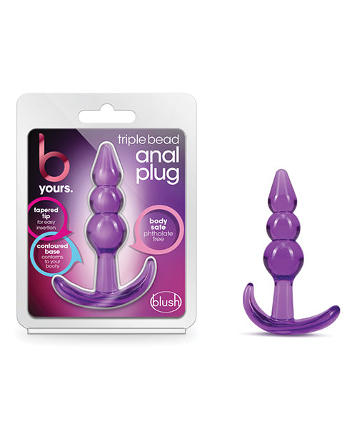 B Yours Triple Bead Anal Plug Purple Default Title