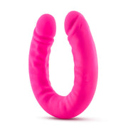 Ruse 18 Silicone Slim Double Dong " Hot Pink