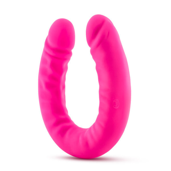 Ruse 18 Silicone Slim Double Dong " Hot Pink