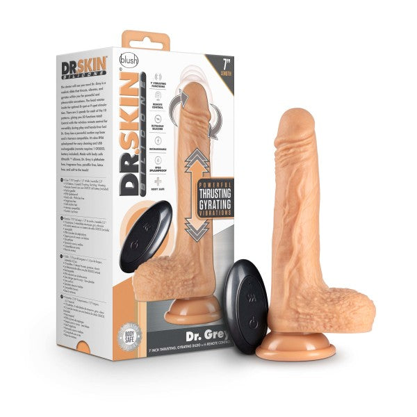 Dr Skin Dr Grey 7in Dildo Thrusting Vanilla Default Title