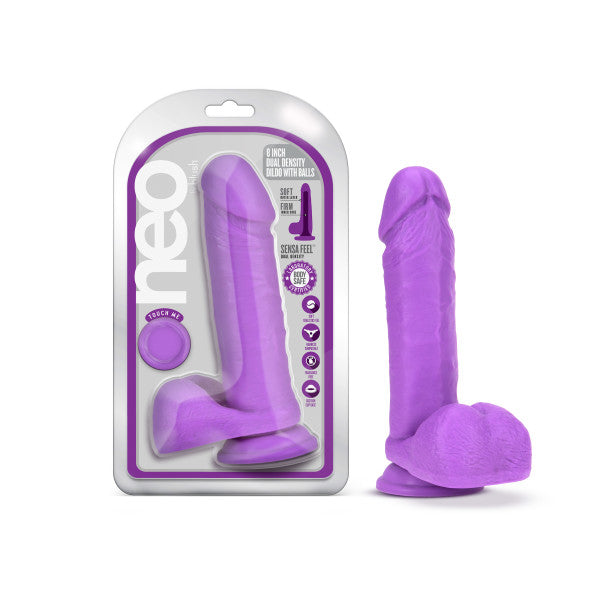 Neo 8in Dual Density Dildo Neon