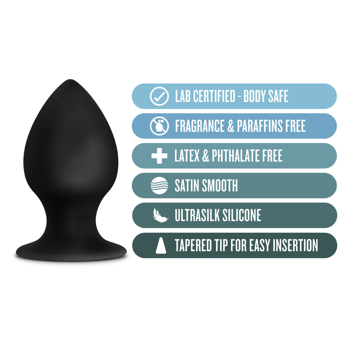Anal Adventures Platinum Silicone Anal Stout Plug Black