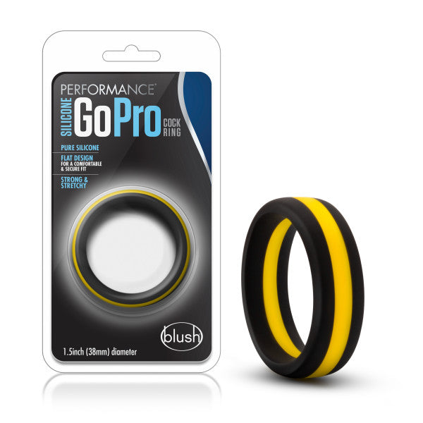 Performance Silicone Go Pro Cock Ring Black gold black