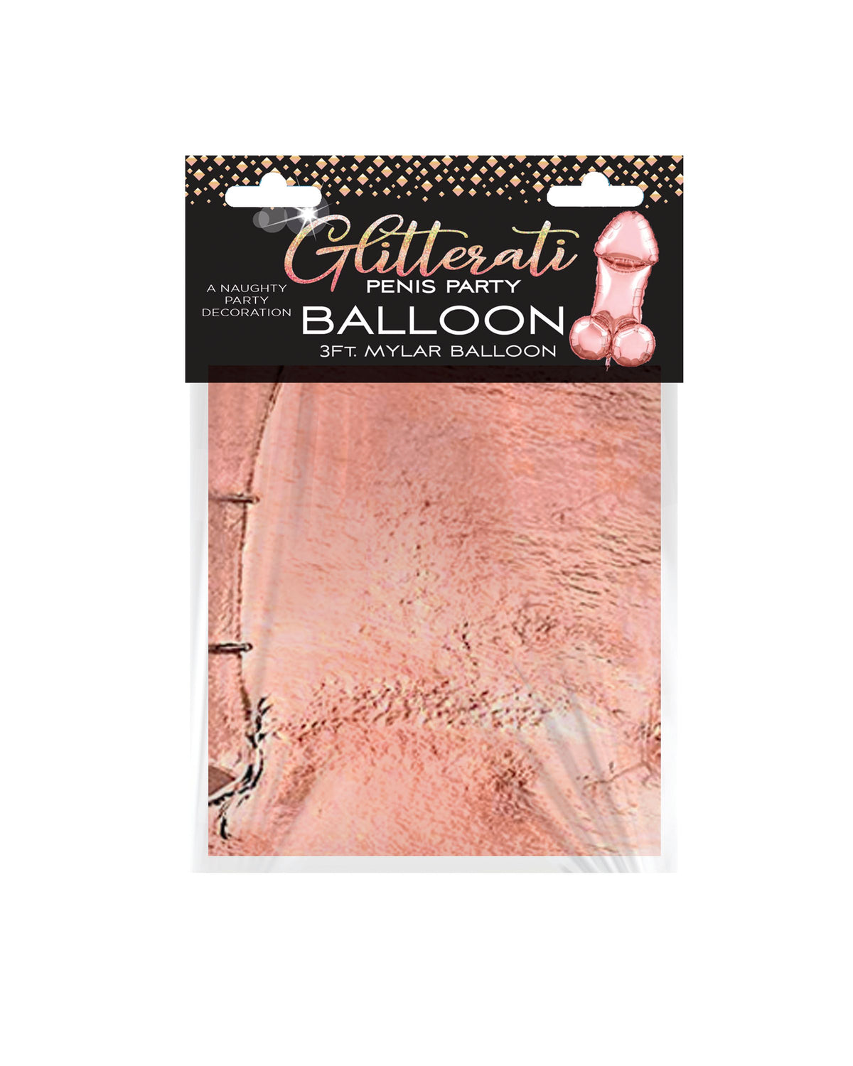 Glitterati 3ft Rose Gold Penis Mylar Balloon Default Title