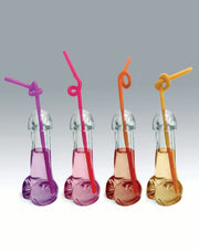 Glitterati Penis 6oz Drinking Glass Pack Of 4 Default Title