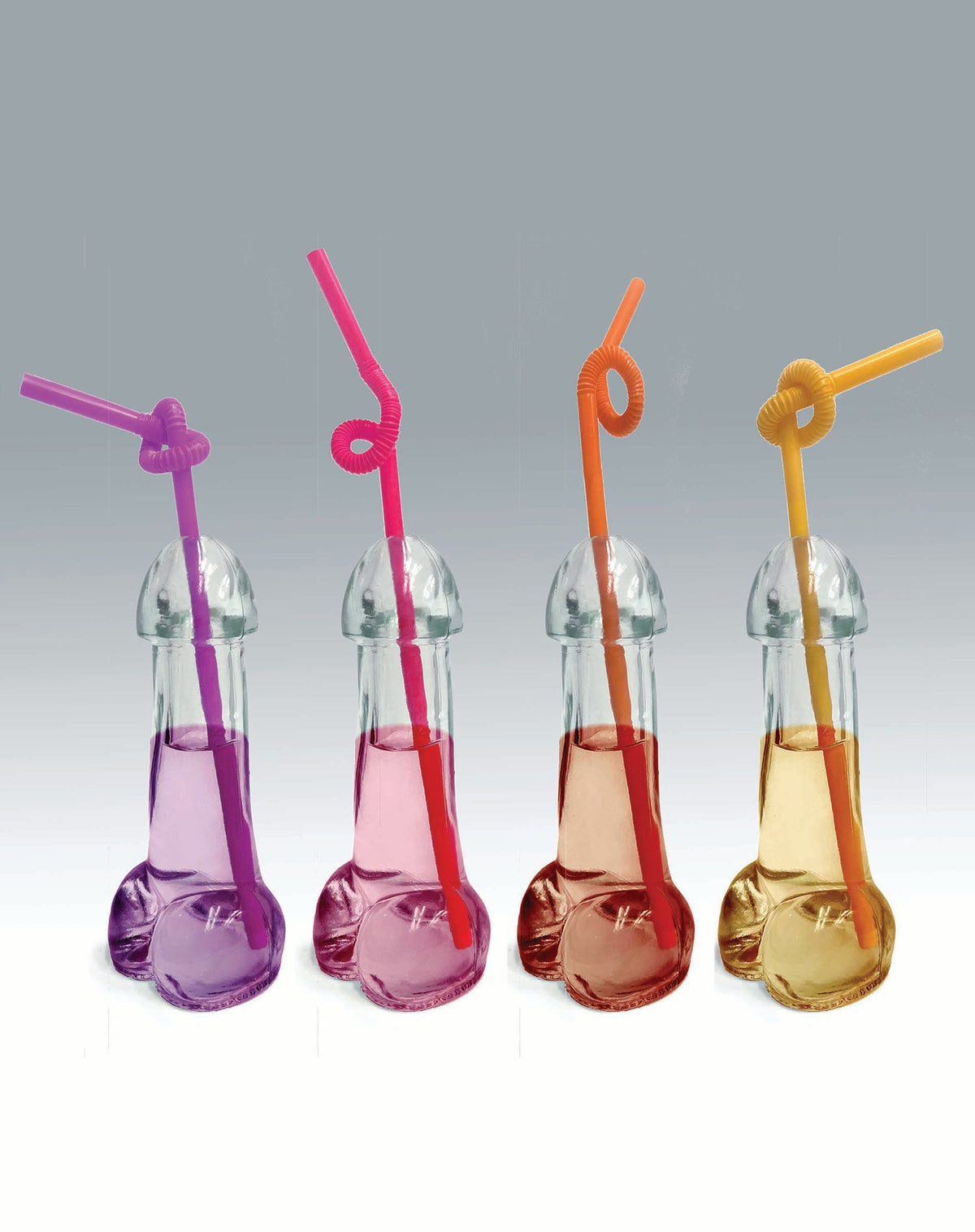 Glitterati Penis 6oz Drinking Glass Pack Of 4 Default Title