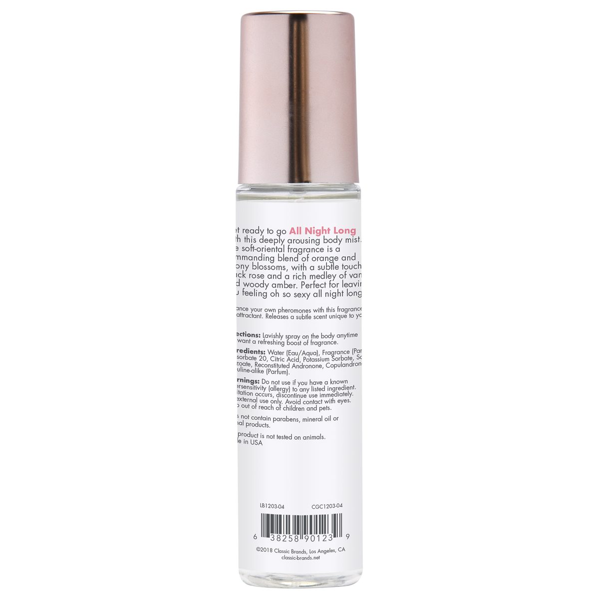 Cgc Body Mist W/ Pheromones All Night Long 3.5 Fl Oz
