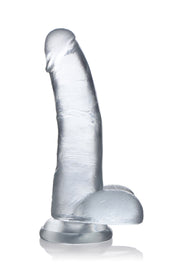 Jock C-thru 8in Clear Dildo W/ Balls Tpe Default Title
