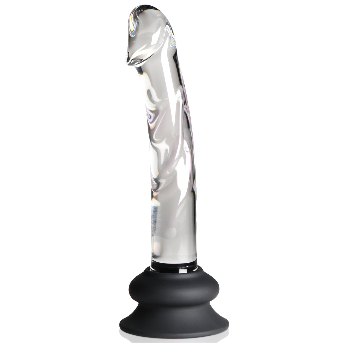 Pleasure Crystals 7 In Glass Dildo W/ Silicone Base Default Title