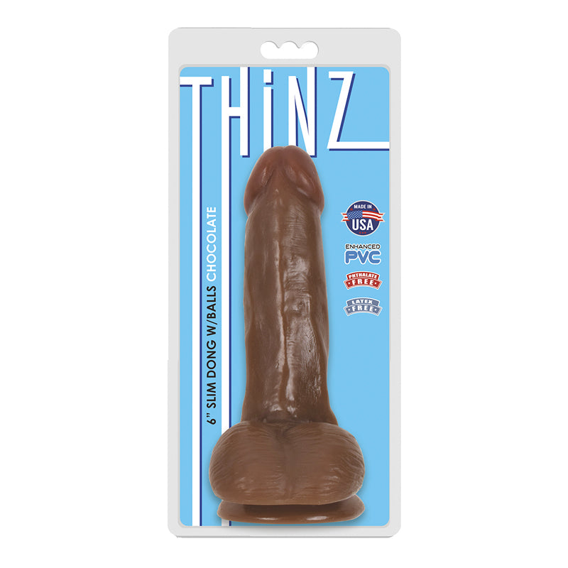 Thinz Slim Dong 6in W/ Balls Chocolate Default Title