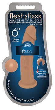 Fleshstixxx Silicone Dildo No Balls Latte 6"