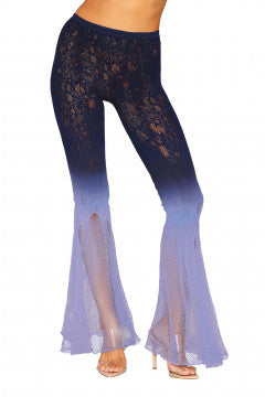 Knitted Lace Bellbottoms Denim /hydrangea O/s Default Title