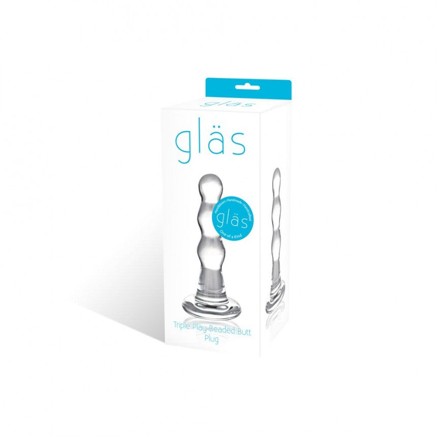 Glas Triple Play Beaded Butt Plug Default Title