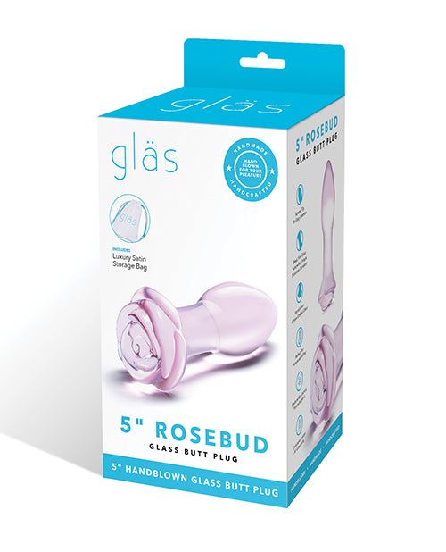 Glas 5 Rosebud Glass Butt Plug " Default Title