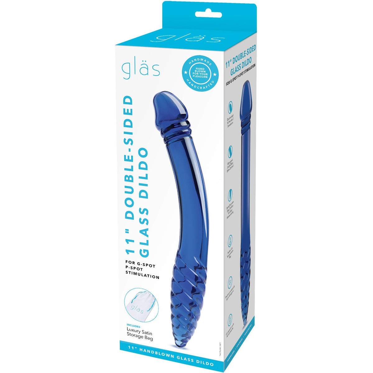 Glas 11in Double-sided Glass Dildo W/ Handle Grip Default Title