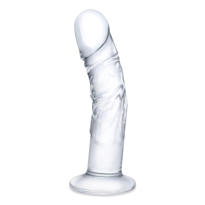 Glas 7 Curved Realistic Glass Dildo W Veins " Default Title
