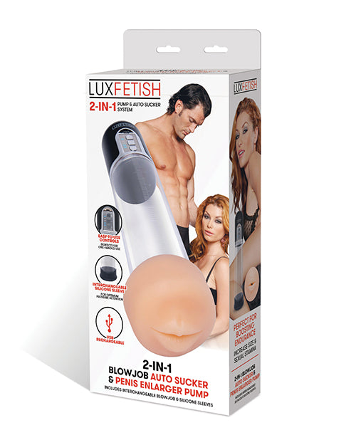 Lux Fetish 2-in-1 Blowjob Auto Sucker & Penis Enlarger Pump Default Title