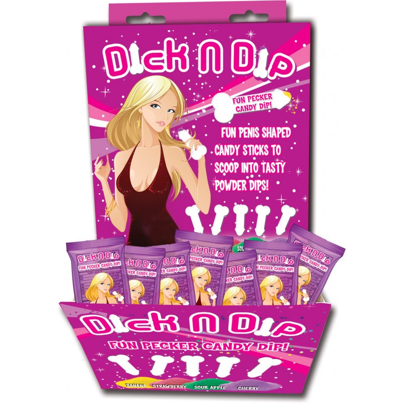 Dick N Dip Pecker Candy Fun Dip Asst Flavors 40pc Display Default Title