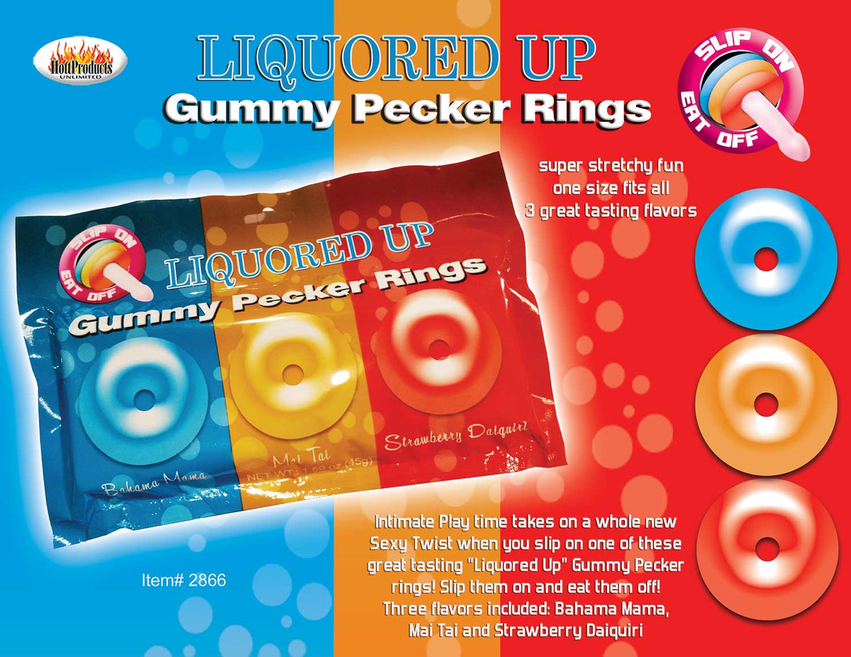 Liquored Up Pecker Gummy Rings 3pk Default Title