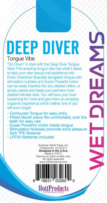 Tongue Star Deep Diver Vibrating Tongue With Motor Blue