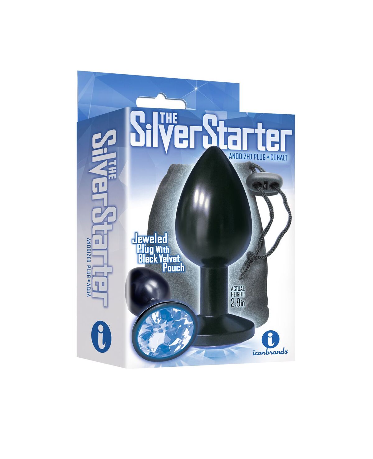 9's Silver Starter Anodized Bejeweled Steel Plug